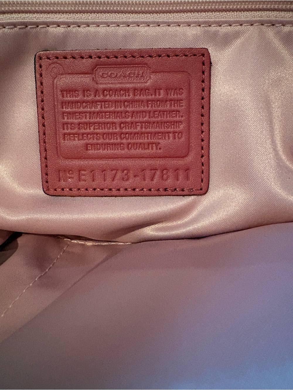 Coach Vintage Rose Pink Chelsea Leather Double-Handle Shoulder Bag - Picture 14 of 16